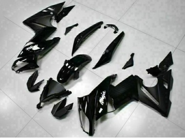 Custom 2009-2011 Glossy Black White Decal Kawasaki EX650 Motorcycle Fairings