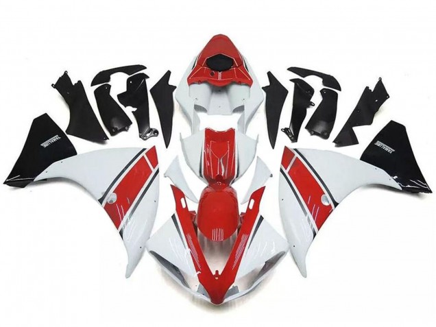 2009-2011 White Red Black Yamaha YZF R1 Motorcycle Fairings