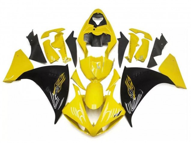 2009-2011 Yellow Black Yamaha YZF R1 Motorcycle Fairings