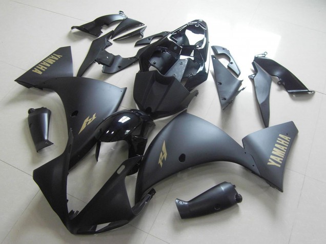 2009-2011 Glossy Black Matte Black Gold Decals Yamaha YZF R1 Motorcycle Fairings