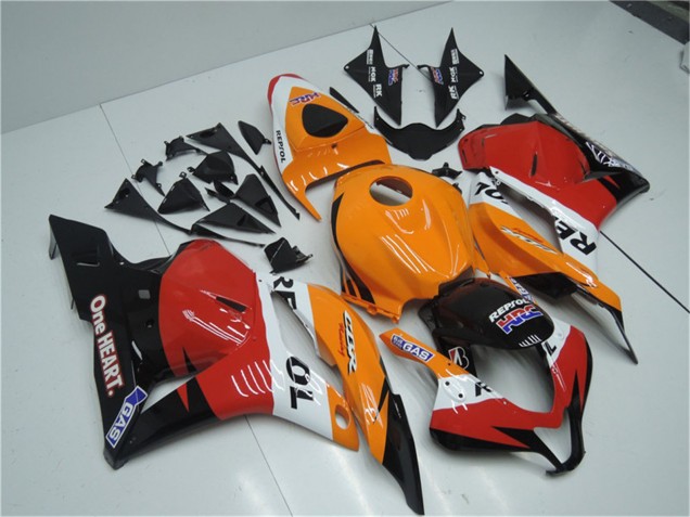 2009-2012 Orange White Red Glossy Black Repsol Honda CBR600RR Full Motorcycle Fairing Kits