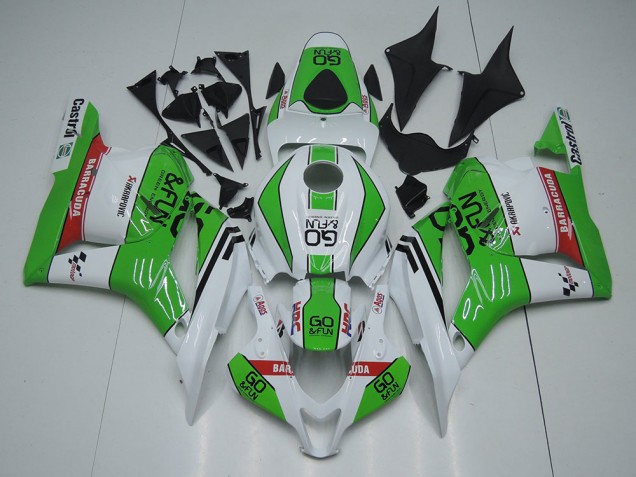 2009-2012 White Green Red Go Fun Honda CBR600RR Motorcycle Fairings