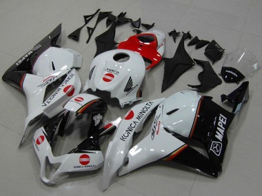 Custom 2009-2012 White Red Glossy Black Konica Minolta Honda CBR600RR Motorcycle Fairings