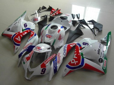 Custom 2009-2012 White Blue Red Pata Honda CBR600RR Motorcycle Fairings