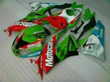 Custom 2009-2012 Green White Red Black Blue Motocard Kawasaki ZX6R Motorcycle Fairings
