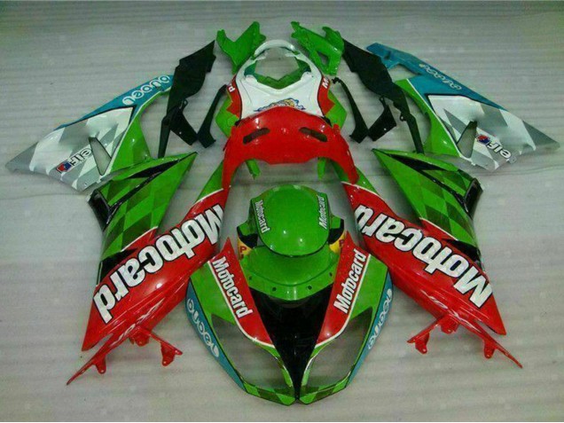 2009-2012 Green White Red Black Blue Motocard Kawasaki ZX6R Motorcycle Fairings
