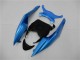 2009-2012 Light Blue Glossy Black Kawasaki ZX6R Motorcycle Fairings