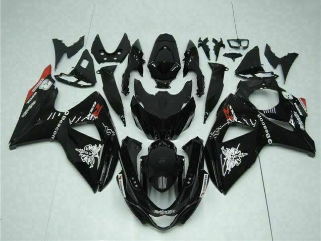 2009-2016 Glossy Black Red Beacon Motul Suzuki GSXR 1000 Motorcycle Fairings