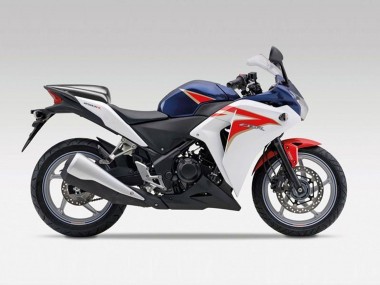 Custom 2011-2015 White Red Dark Blue Stripe Honda CBR250RR Motorcycle Fairings