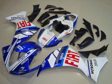 Custom 2012-2014 White Blue Red Fiat Yamaha YZF R1 Motorcycle Fairings