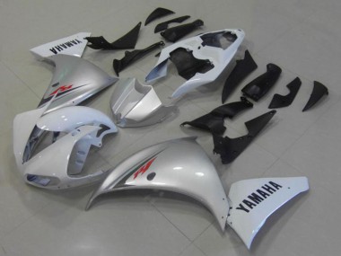 Custom 2012-2014 White Silver Yamaha YZF R1 Motorcycle Fairings