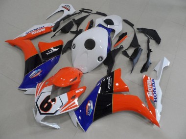 Custom 2012-2016 White Blue Orange Glossy Black TT Legends 6 Honda CBR1000RR Motorcycle Fairings