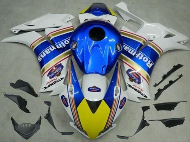 2012-2016 White Blue Yellow Rothmans Honda CBR1000RR Motorcycle Fairings