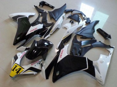 Custom 2013-2015 White Yellow Glossy Black DENSO Honda CBR500R Motorcycle Fairings