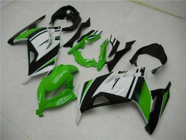 Custom 2013-2024 White Green Black Kawasaki Ninja 300 EX300R Motorcycle Fairings
