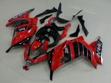 Custom 2013-2018 Red Black Air Force Kawasaki ZX300R Motorcycle Fairings