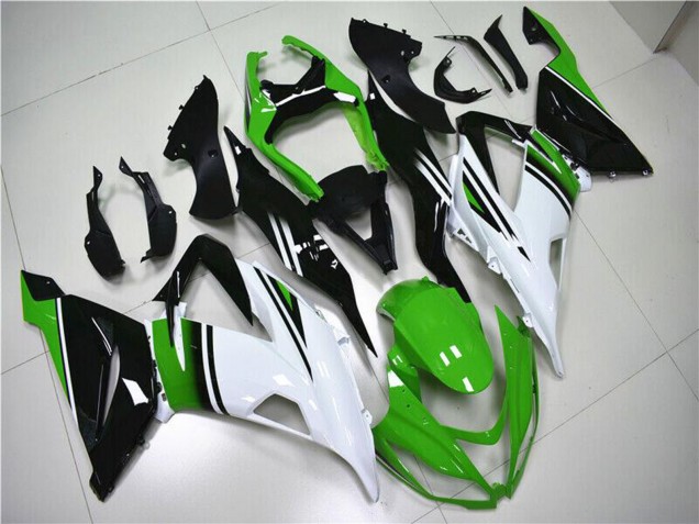 2013-2018 Green White Glossy Black Kawasaki ZX6R Motorcycle Fairings