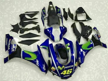 Custom 2015-2019 Blue Silver Black Green MoviStar Yamaha YZF R1 Motorcycle Fairings