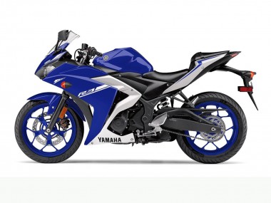 Custom 2015-2018 Blue White Yamaha YZF R3 Motorcycle Fairings