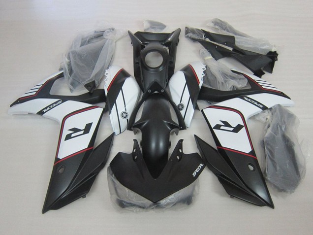 2015-2018 White Matte Black Yamaha YZF R3 Motorcycle Fairings