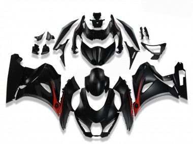 Custom 2017-2024 Black Red Suzuki GSXR 1000 Motorcycle Fairings