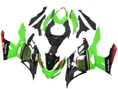 Custom 2018-2024 Green Red Black Honeycomb Kawasaki EX400 Motorcycle Fairings