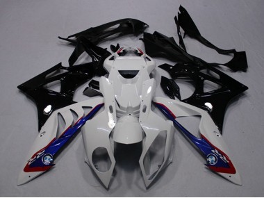 Custom 2009-2014 White Blue Glossy Black BMW S1000RR Motorcycle Fairings