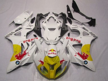 Custom 2009-2014 White Yellow Red Bull BMW S1000RR Motorcycle Fairings
