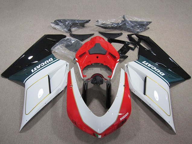 2007-2014 White Red Glossy Black Ducati 848 1098 1198 Motorcycle Fairing Kits