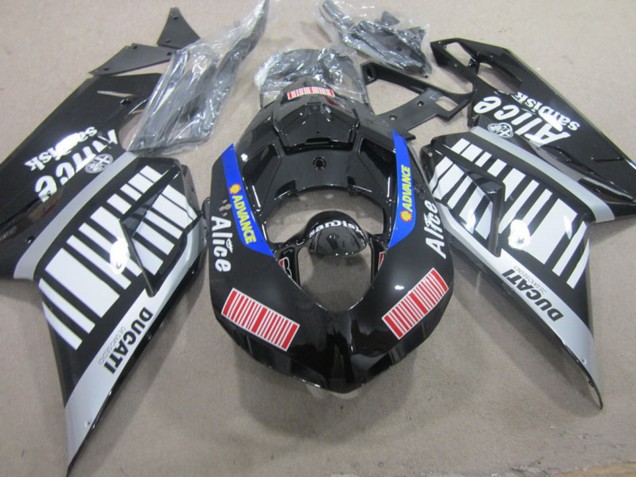 2007-2014 Silver Red Blue Glossy Black Alice Ducati 848 1098 1198 Motorcycle Fairings