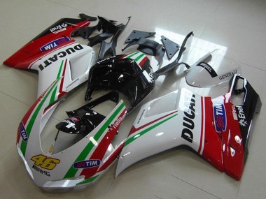 Custom 2007-2014 Red White Black Green Tim 46 Ducati 1098 Motorcycle Fairings