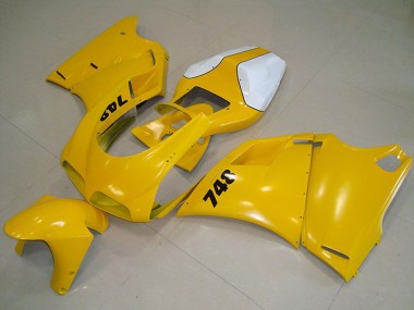 Custom 1993-2005 White Yellow Ducati 748 Motorcycle Fairing