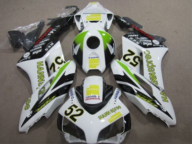 Custom 2004-2005 White Yllow Green Black Hannspree 52 Honda CBR1000RR Motorcycle Fairings