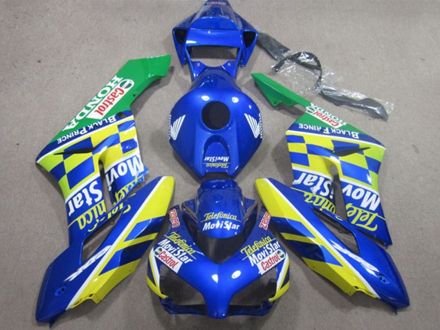 2004-2005 Blue Yellow Green Telefonica MoviStar Castrol Honda CBR1000RR Motorcycle Fairings