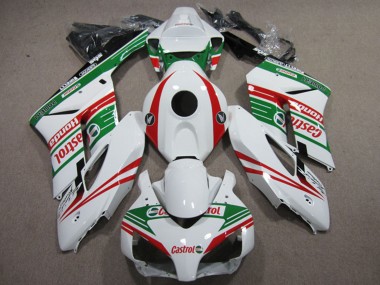 Custom 2004-2005 White Red Green Castrol Honda CBR1000RR Motorcycle Fairings