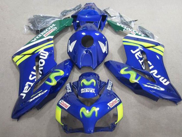 2004-2005 Blue Green Yellow MoviStar Castrol Honda CBR1000RR Motorcycle Fairings