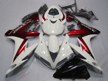 Custom 2004-2005 White Red Honda CBR1000RR Motorcycle Fairings