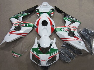 Custom 2006-2007 White Red Green Glossy Black Castrol Honda CBR1000RR Motorcycle Fairings
