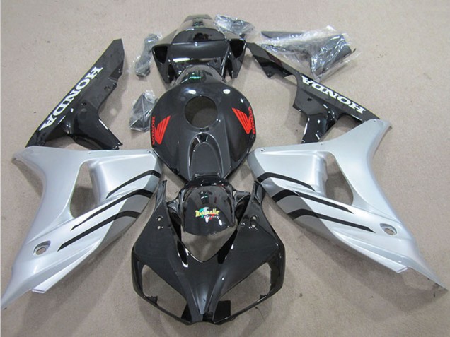 2006-2007 Silver Glossy Black Honda CBR1000RR Bike Fairings