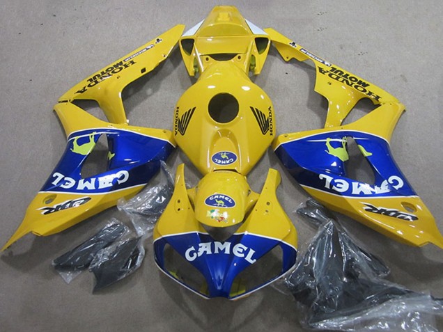 2006-2007 Yellow Blue Camel Honda CBR1000RR Motorcycle Fairings