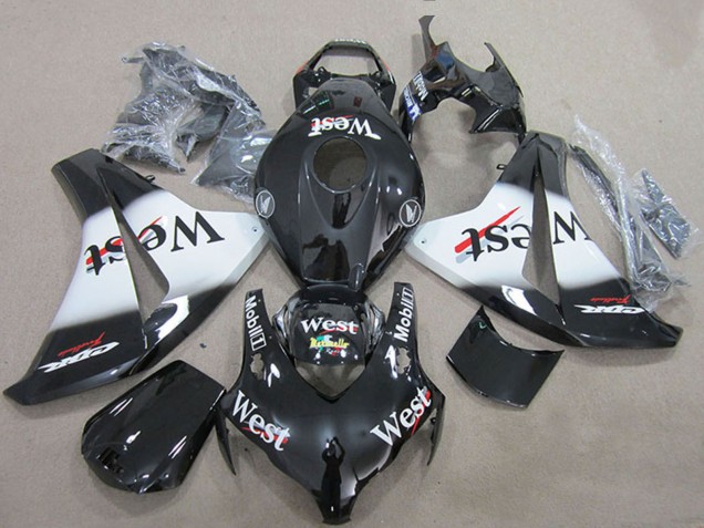 2008-2011 Glossy Black White West Honda CBR1000RR Motorcycle Fairings
