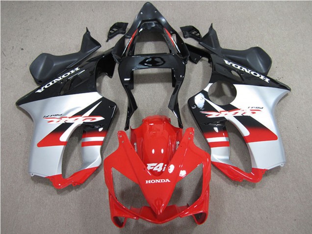 2001-2003 Silver Red Glossy Black Honda CBR600 F4i Motorcycle Fairings