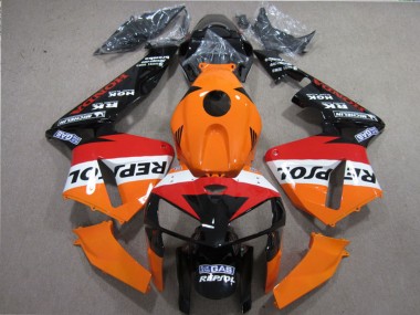 Custom 2005-2006 Orange White Red Glossy Black Repsol Honda CBR600RR Motorcycle Fairings Kits