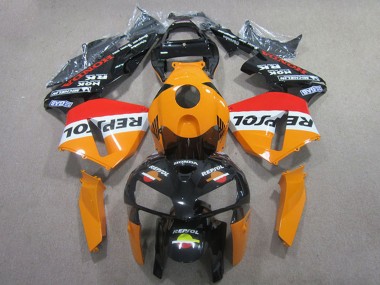 Custom 2005-2006 Orange White Red Glossy Black Repsol Honda CBR600RR Abs Fairings
