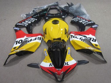 Custom 2007-2008 Yellow White Red Glossy Black Repsol Honda CBR600RR Motorcycle Fairings