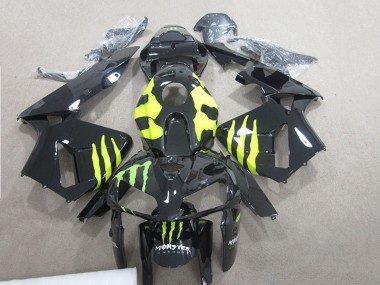 Custom 2007-2008 Glossy Black Yellow Green Monster Honda CBR600RR Motorcycle Fairings