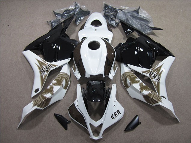 2009-2012 White Glossy Black Honda CBR600RR Motorcycle Fairings Kits