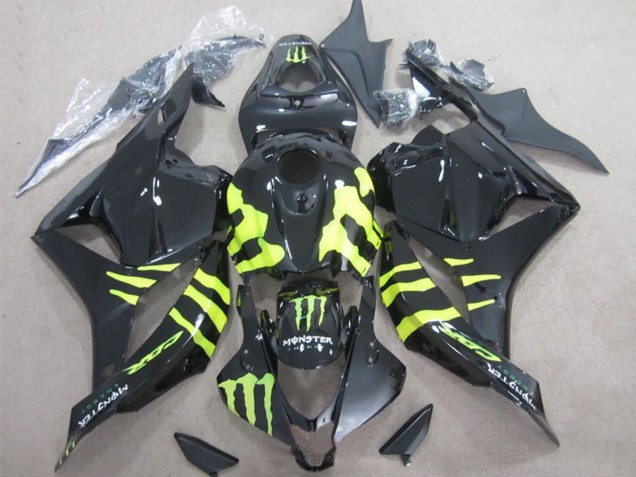 2009-2012 Glossy Black Yellow Monster Honda CBR600RR Motorcycle Fairings