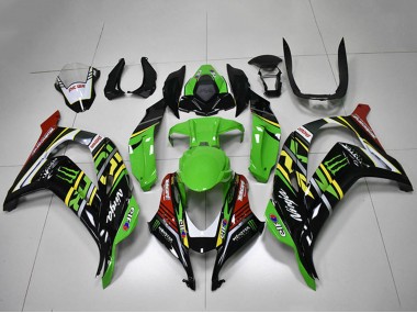 Custom 2016-2020 Green Yellow Red White Black Monster Kawasaki ZX10R Motorcycle Fairings