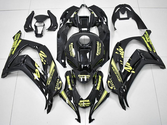 2016-2020 Glossy Black Yellow Motul Racing Team Motocard Kawasaki ZX10R Motorcycle Fairings